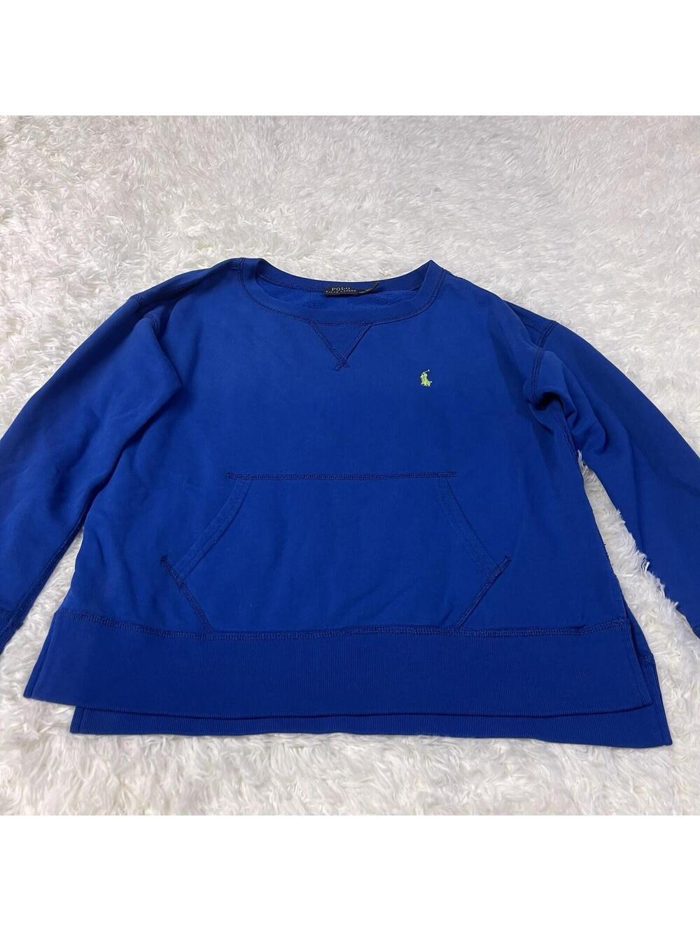 Polo Ralph Lauren Crewneck Sweatshirt XS Blue Pouch Pocket Pullover